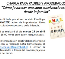 EL RECONOCIDO PSICÓLOGO, FELIPE LECANNELIER, DARÁ UNA CHARLA - NO QUEDAN CUPOS