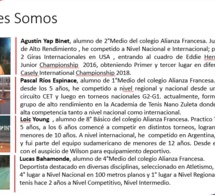 Participarán en el Mundial Escolar de Tenis este 2019 en Italia, qué orgullo !