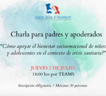 Charla: "Cómo apoyar el bienestar socioemocional de niños/as y adolescentes en el contexto de la crisis sanitaria?"