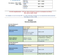 NOUVEAUX HORAIRES 2021 / NUEVOS HORARIOS 2021