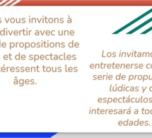 Actividades recreativas y culturales para ayudar a superar el confinamiento en casa / Activités récréatives et culturelles pour aider à surmonter le confinement à domicile.