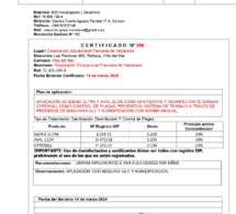 Certificado de Sanitización y Control de Plagas 