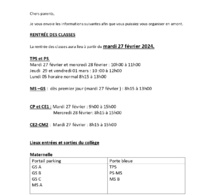 Information Rentrée 2024