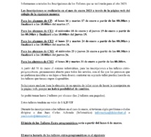 Talleres 1er Semestre 2023 Élémentaire