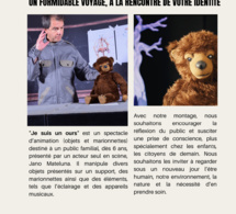 Théâtre: JE SUIS UN OURS Un formidable voyage, à la rencontre de votre identité