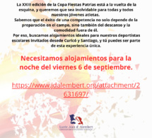Alojamientos - Copa Fiestas Patrias