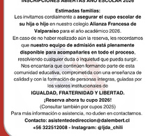Inscripciones año escolar 2026 