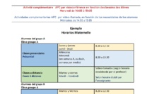 HORAIRES MATERNELLE ET ELEMENTAIRE 2021