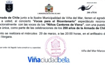 Invitación al concierto "Voces para el Bicentenario" por la Armada de Chile