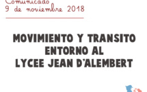Comunicado Movimiento y tránsito entorno a nuestro establecimiento
