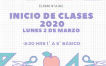 Información inicio de clases 2020: ÉLÉMENTAIRE