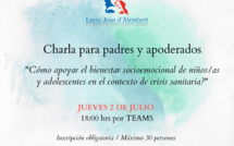 Charla: "Cómo apoyar el bienestar socioemocional de niños/as y adolescentes en el contexto de la crisis sanitaria?"