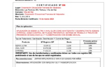 Certificado de Sanitización y Control de Plagas 
