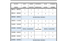 Emploi du temps Secondaire 2023